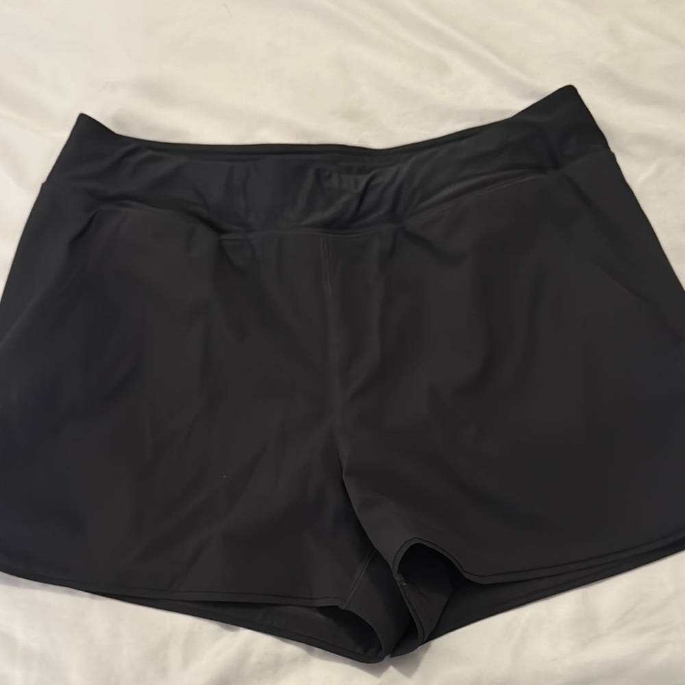 Lands' End Black Athletic Swim Shorts